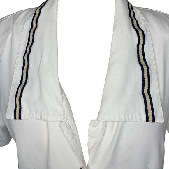 Vintage 80 HK Collectible Short Sleeve Button Shirt White Large Collared - Picture 6 of 7